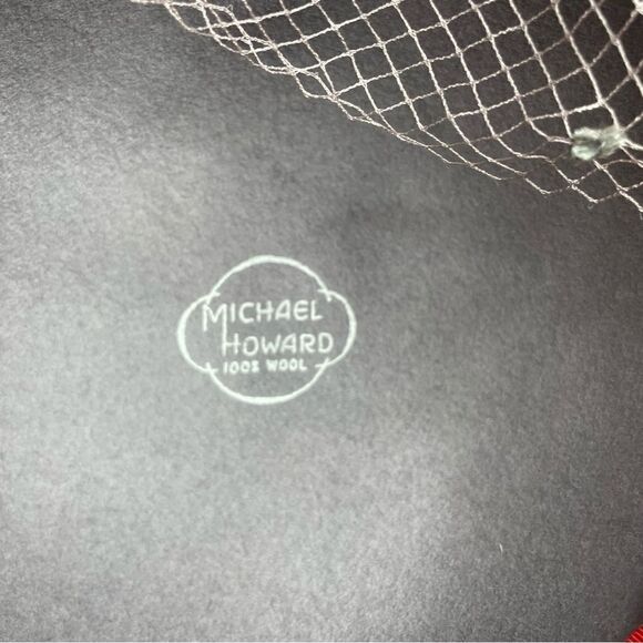 Vintage 60s Designer Gray Wool Netted Veil Ostrich Feather Fascinator Hat - Picture 6 of 7